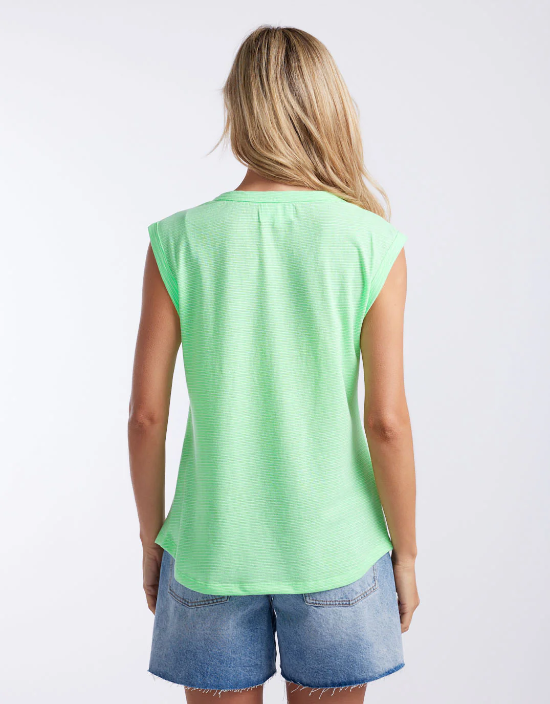 Sorbet Stripe Cali Tank - Neon Green - Image 5