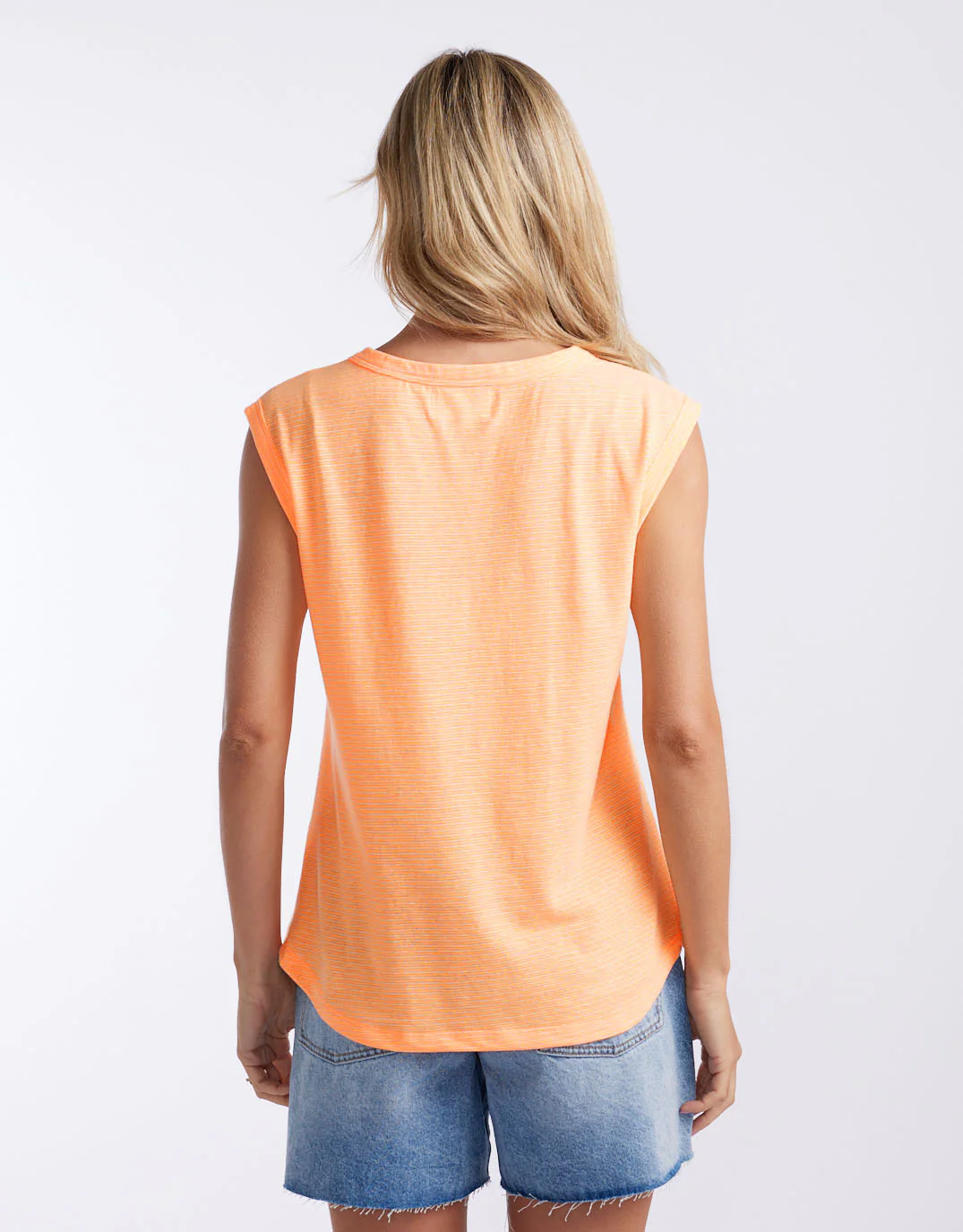 Sorbet Stripe Cali Tank - Neon Orange - Image 5