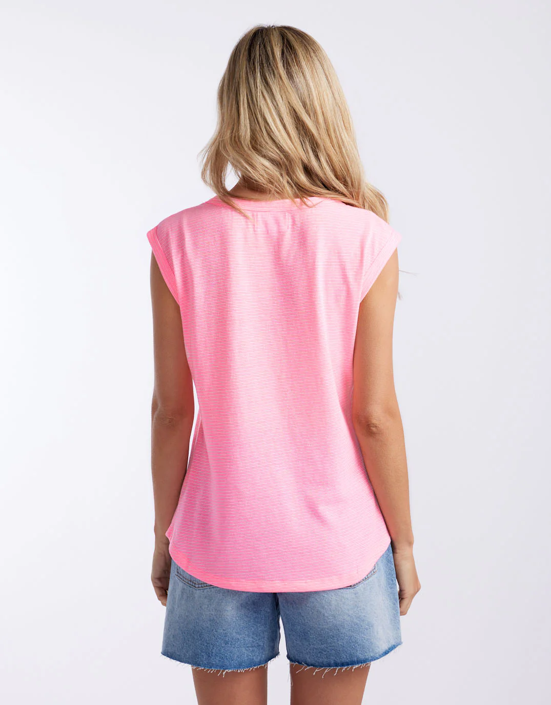 Sorbet Stripe Cali Tank - Neon Pink - Image 5
