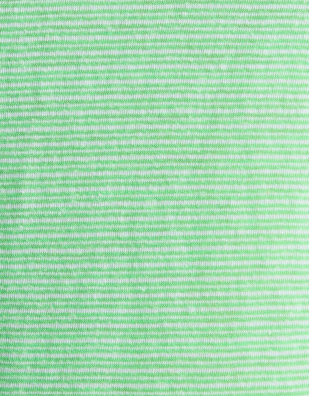 Sorbet Stripe Round Neck Tee - Neon Green - Image 6