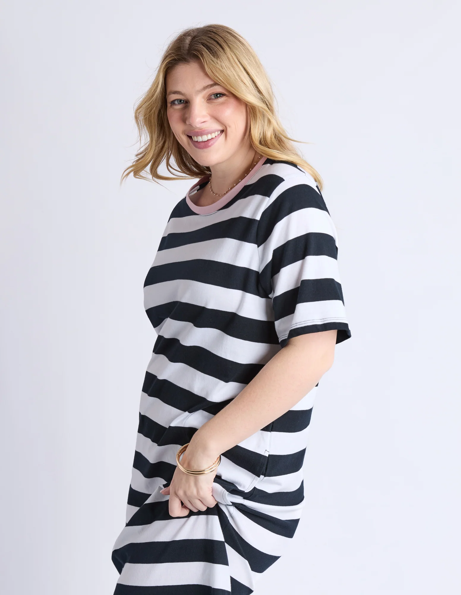 Sorrento Dress - Black & White Stripe - Image 4