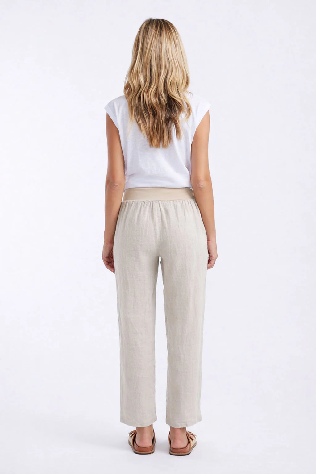 Sorrento Linen Pants - Beige - Image 3