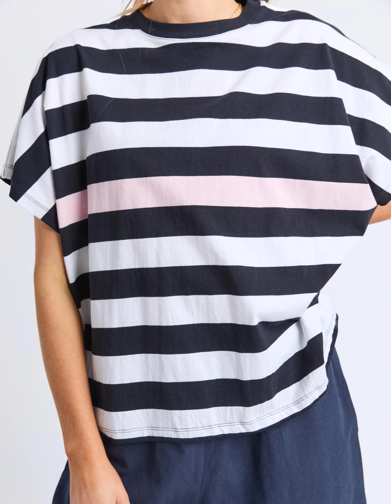 Sorrento Tee - Black & White Stripe - Image 5
