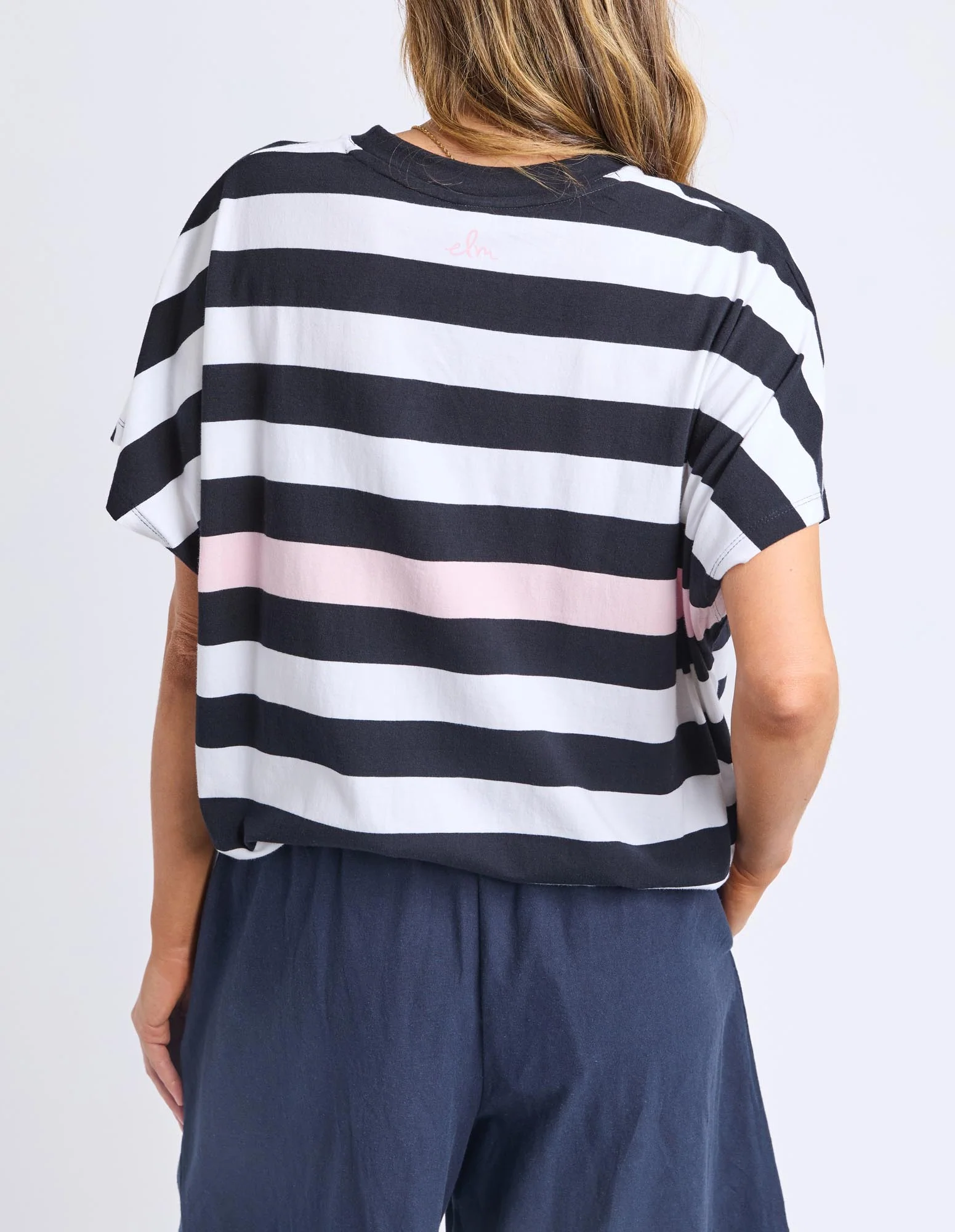Sorrento Tee - Black & White Stripe - Image 6
