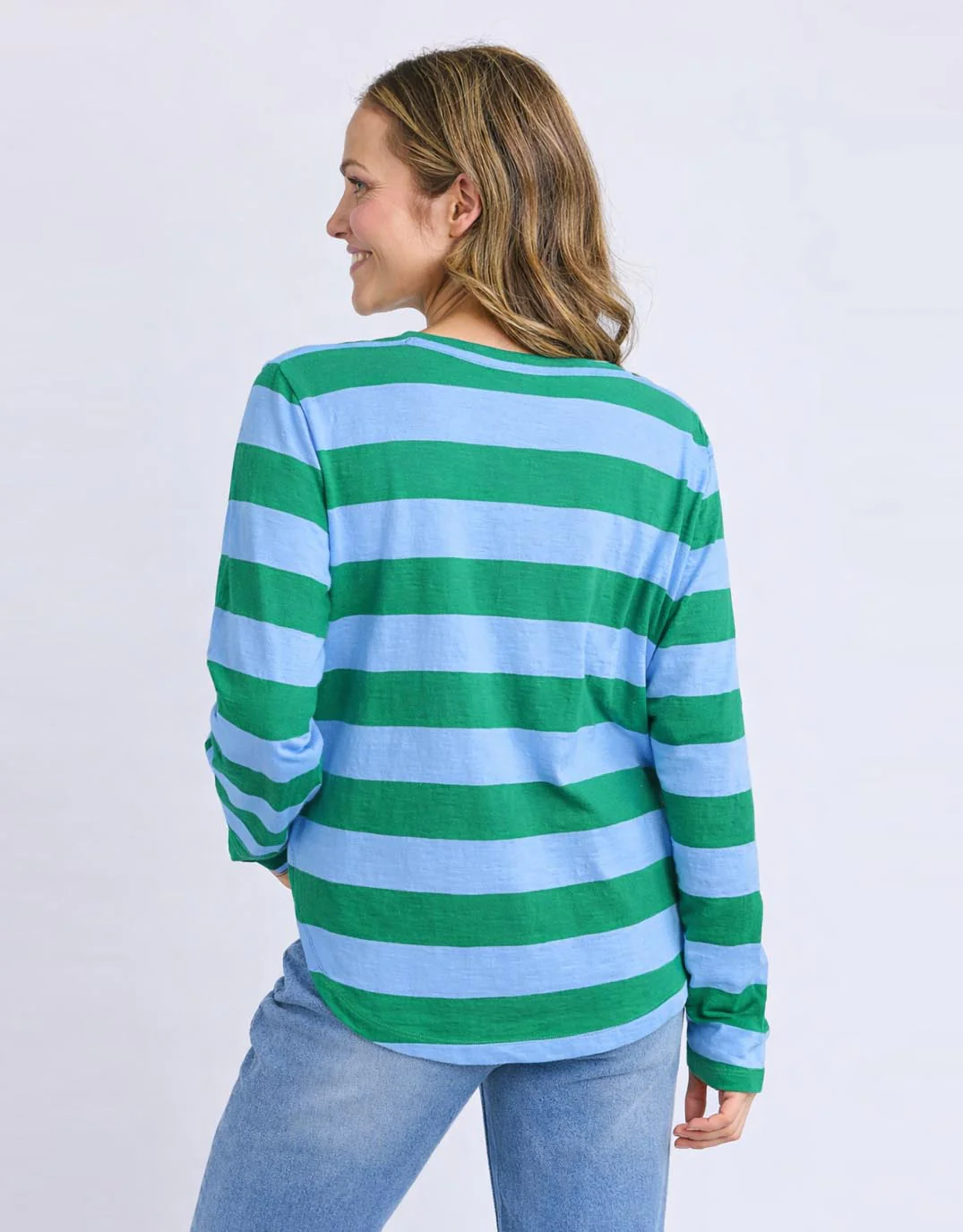 Spritz Stripe Long Sleeve Tee - Turquoise/Light Blue Stripe - Image 4