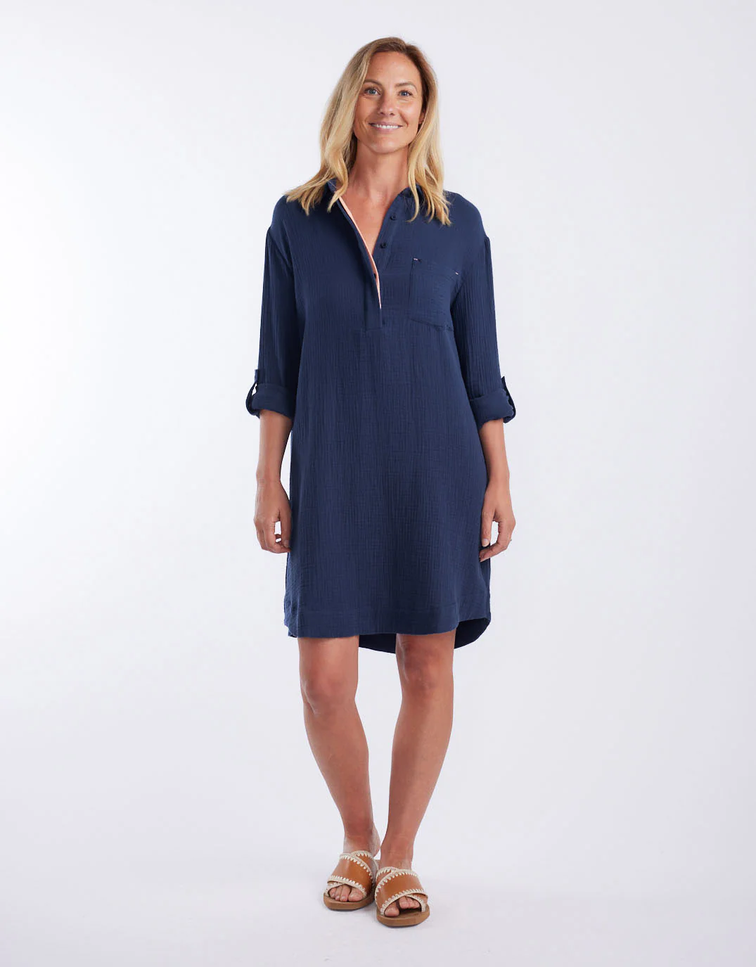 St Barts Dress - Ink / Sorbet Orange - Image 4