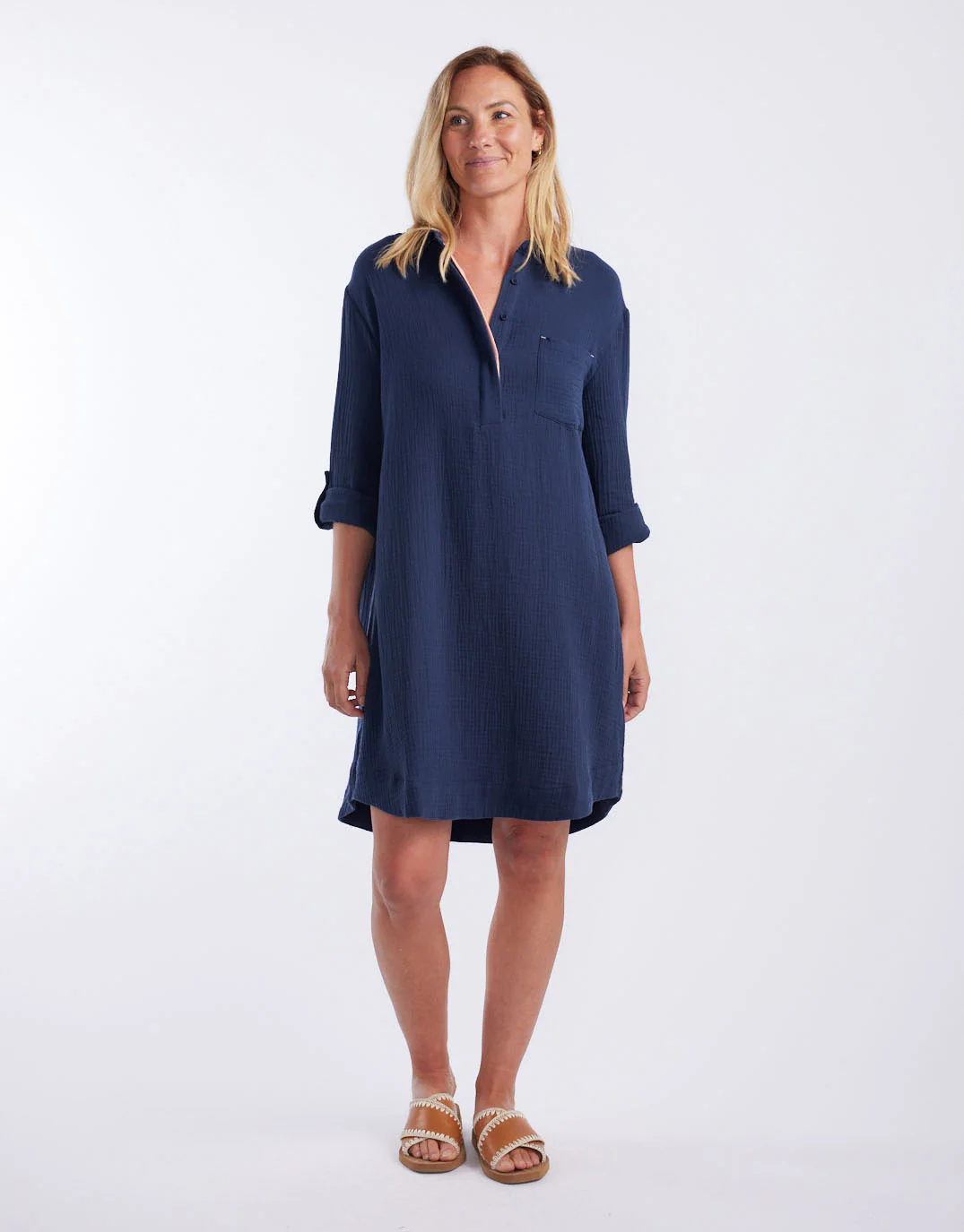 St Barts Dress - Ink / Sorbet Orange - Image 6