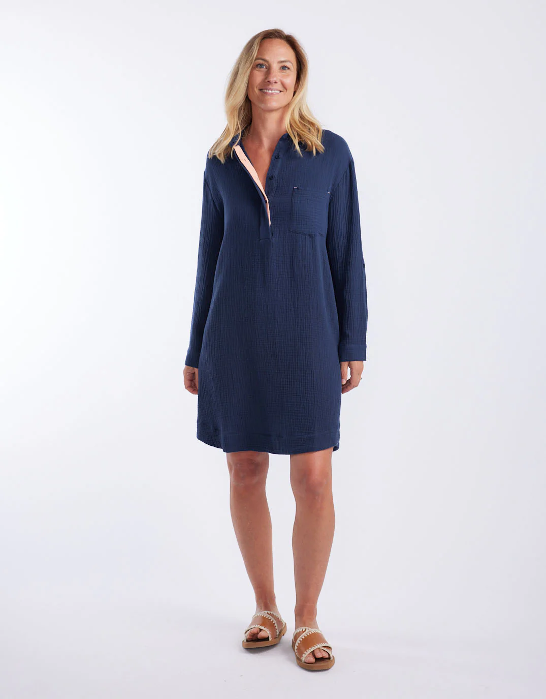St Barts Dress - Ink / Sorbet Orange - Image 7