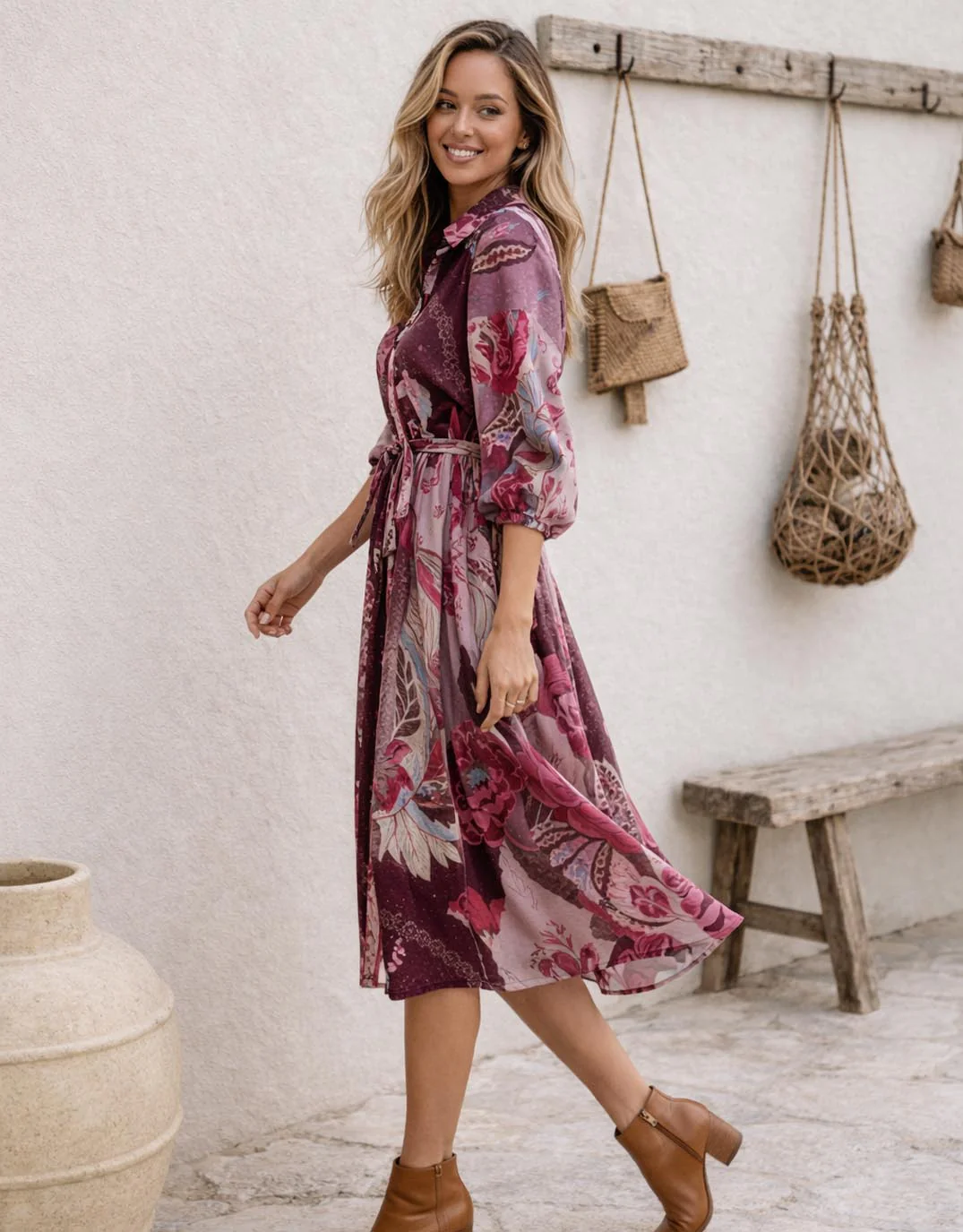 St Tropez Dress - Berry Multi - Image 2
