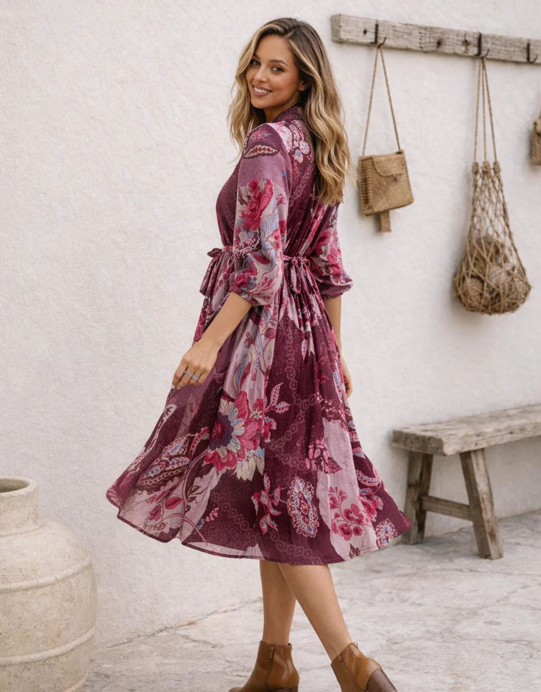 St Tropez Dress - Berry Multi - Image 3