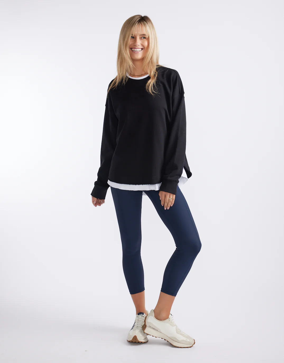Staple Scoop Hem Sweat - Black - Image 3
