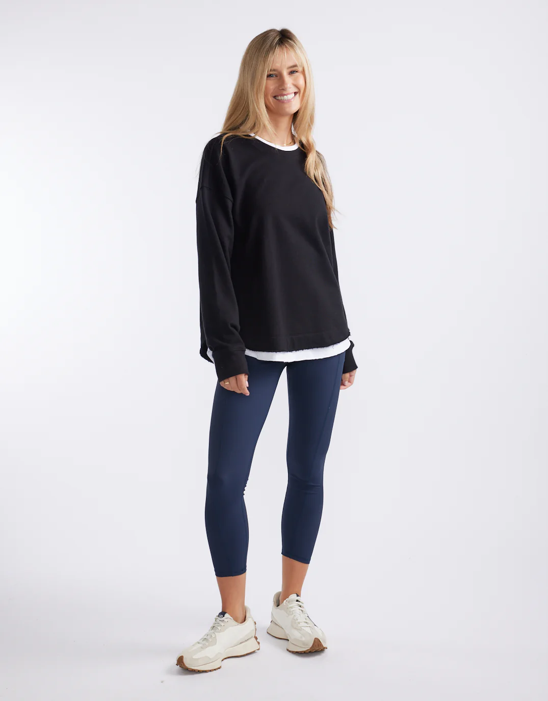 Staple Scoop Hem Sweat - Black - Image 8