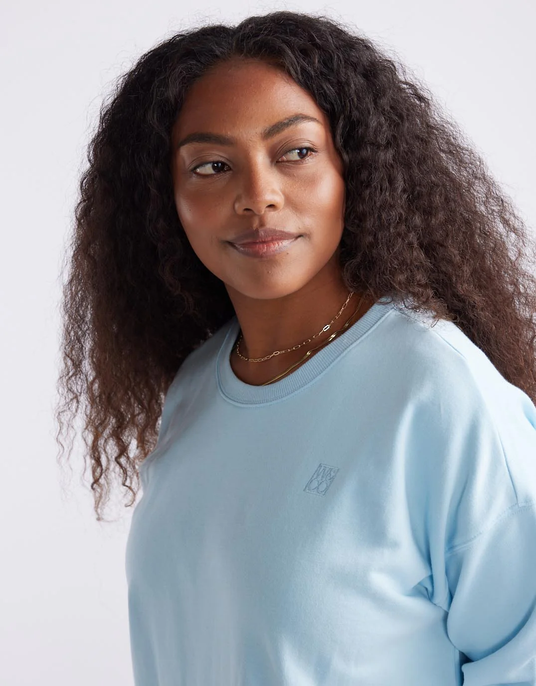 Staple Scoop Hem Sweat - Ice Blue - Image 5