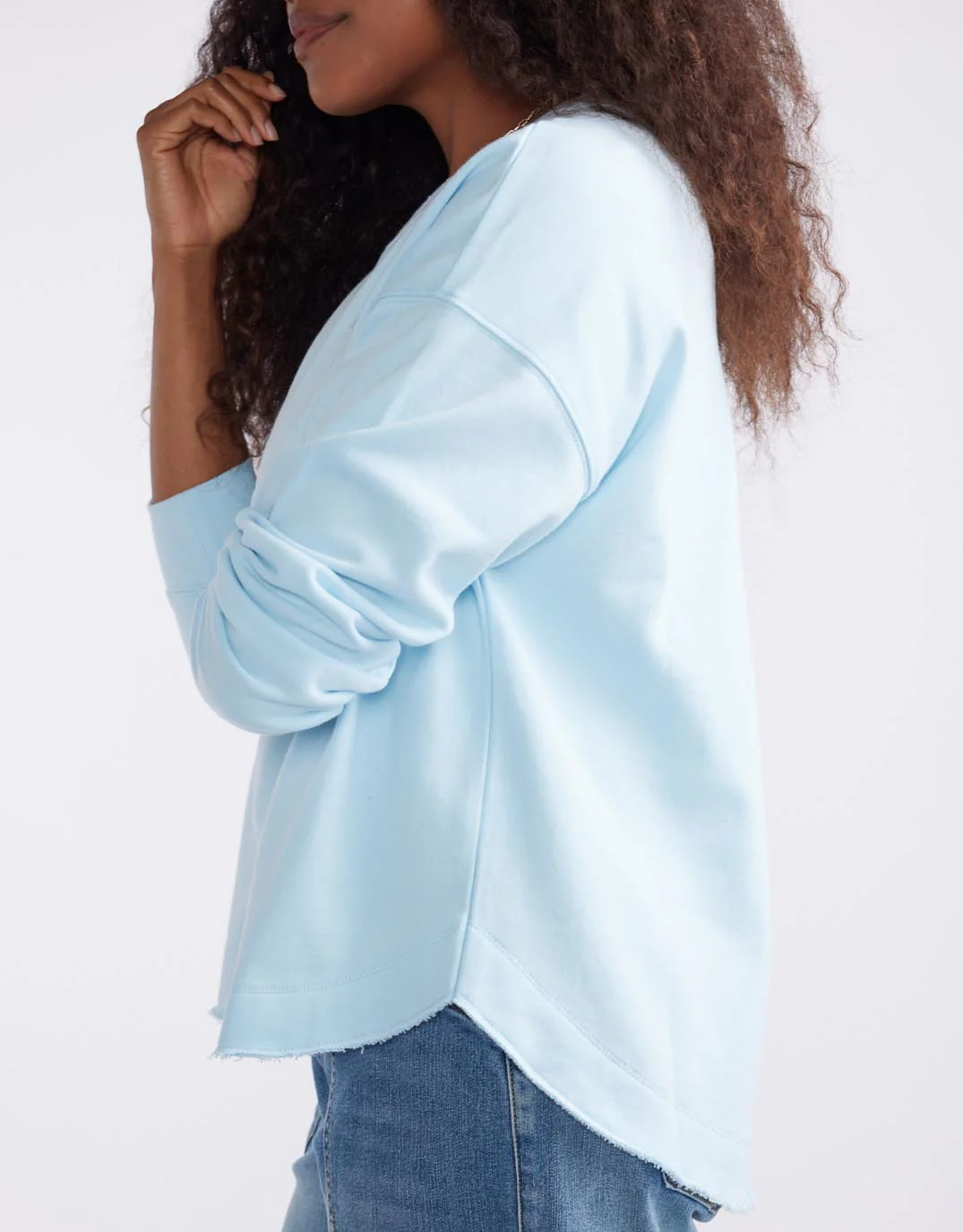 Staple Scoop Hem Sweat - Ice Blue - Image 6