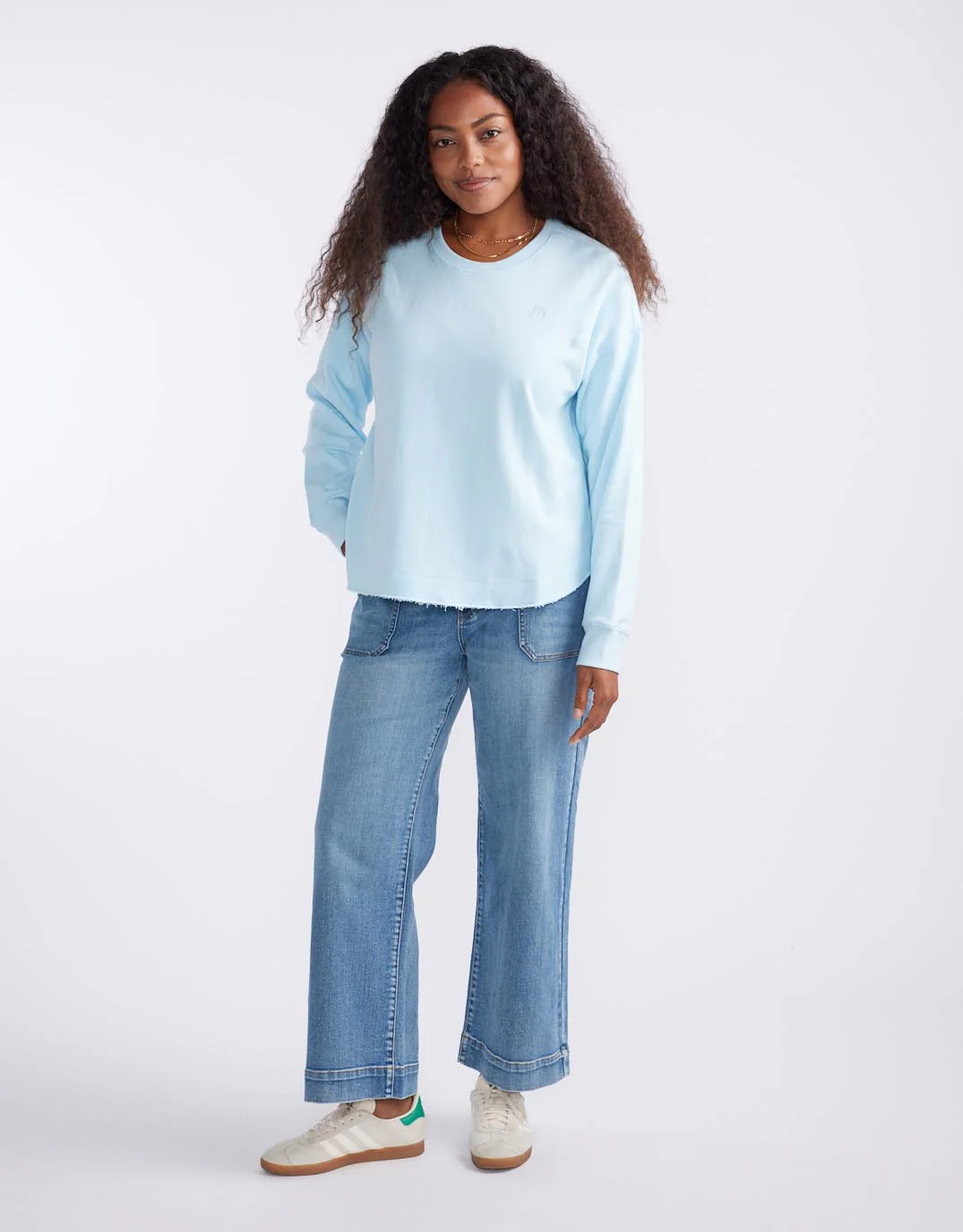 Staple Scoop Hem Sweat - Ice Blue - Image 8