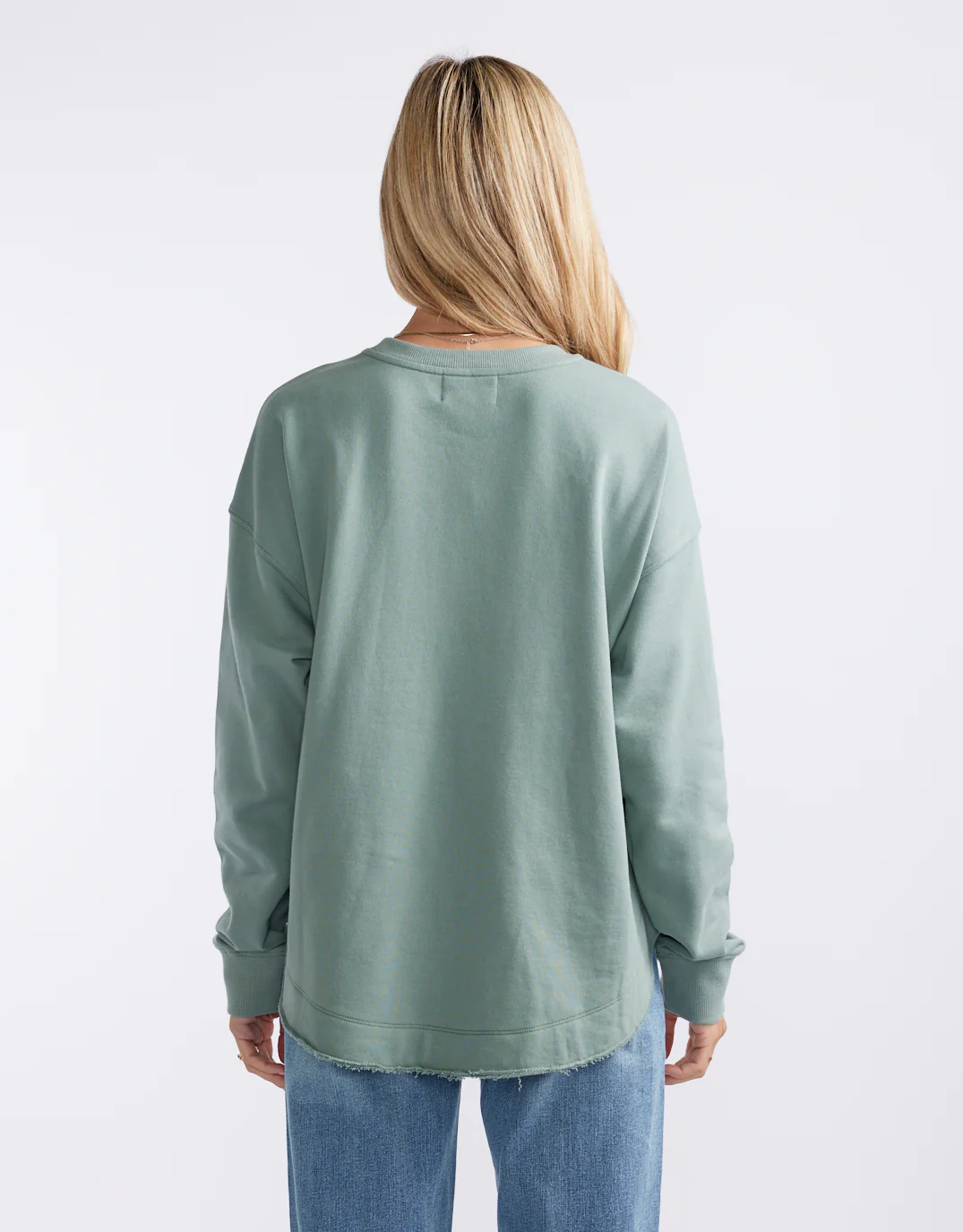 Staple Scoop Hem Sweat - Sage - Image 9
