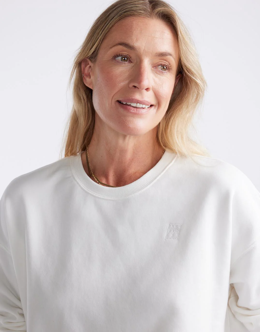 Staple Scoop Hem Sweat - White - Image 5