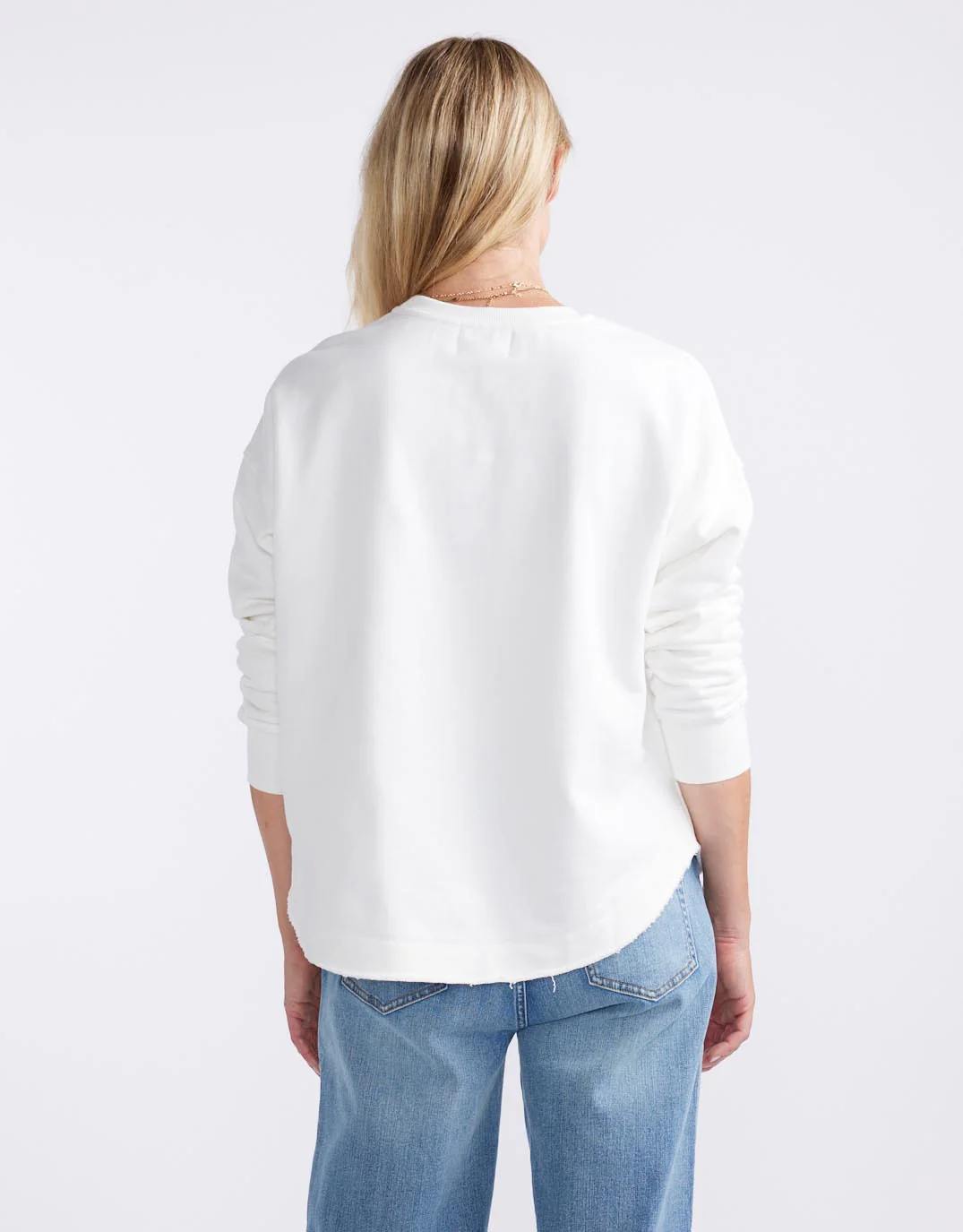 Staple Scoop Hem Sweat - White - Image 6