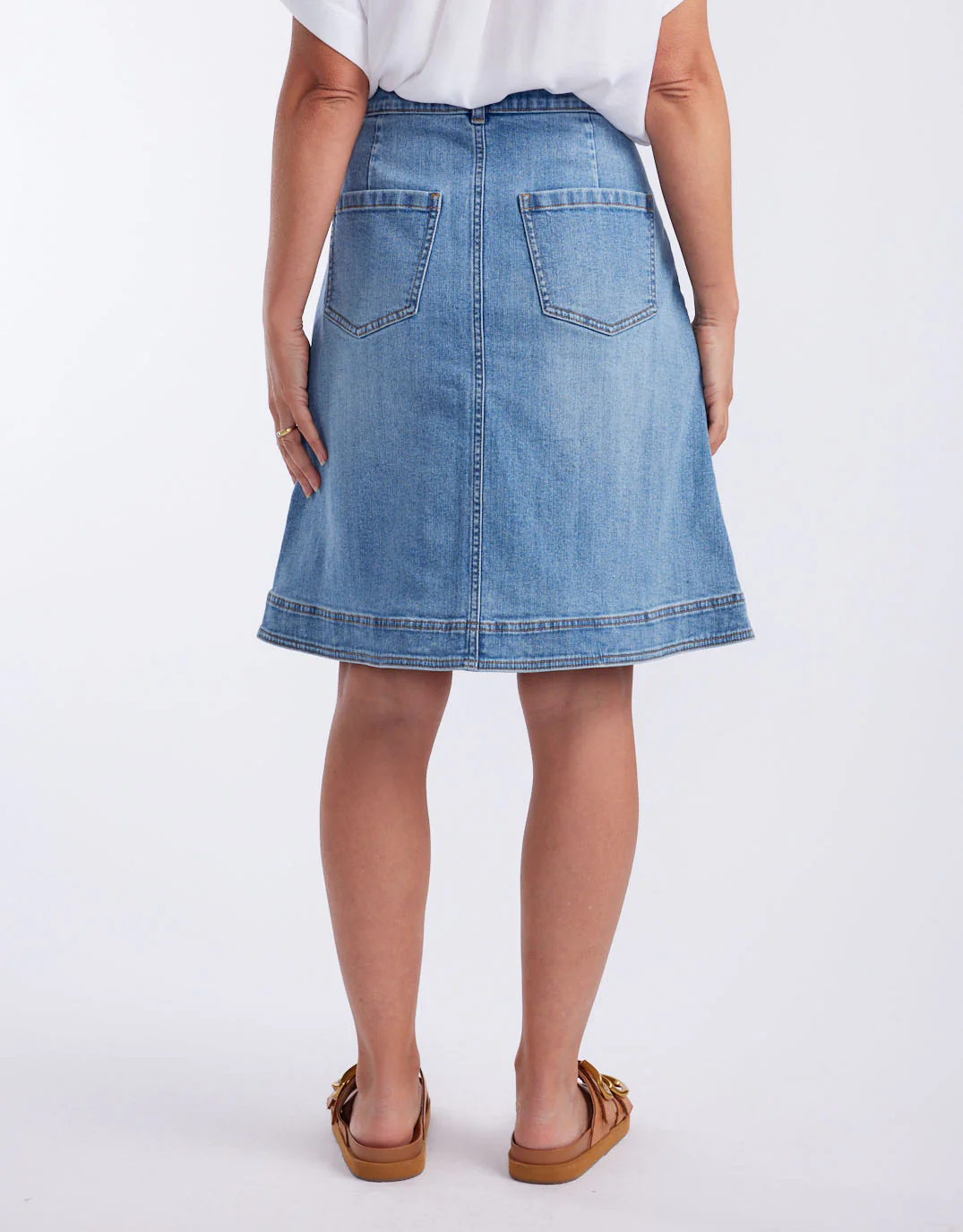 Stevie Denim Skirt - Mid Wash - Image 11