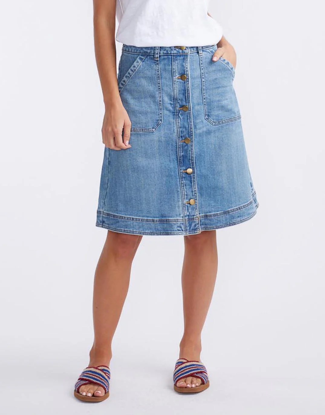 Stevie Denim Skirt - Mid Wash - Image 2