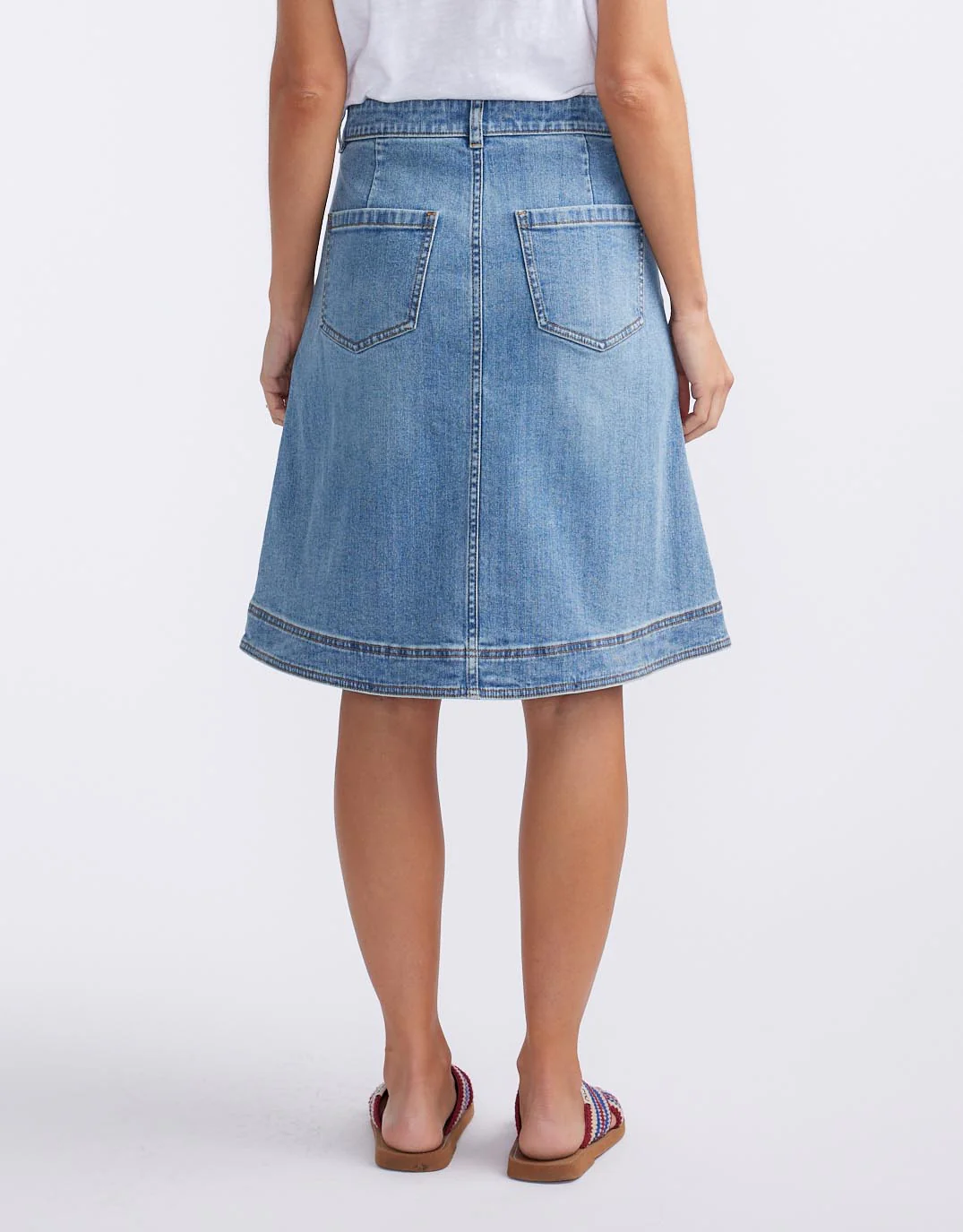 Stevie Denim Skirt - Mid Wash - Image 7