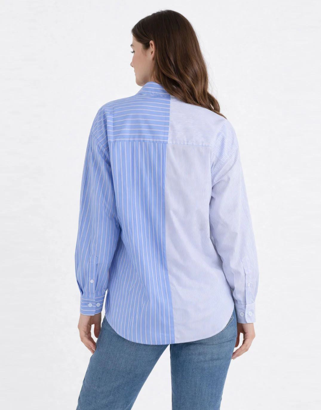 Stevie Shirt - Blue Stripe Contrast - Image 4