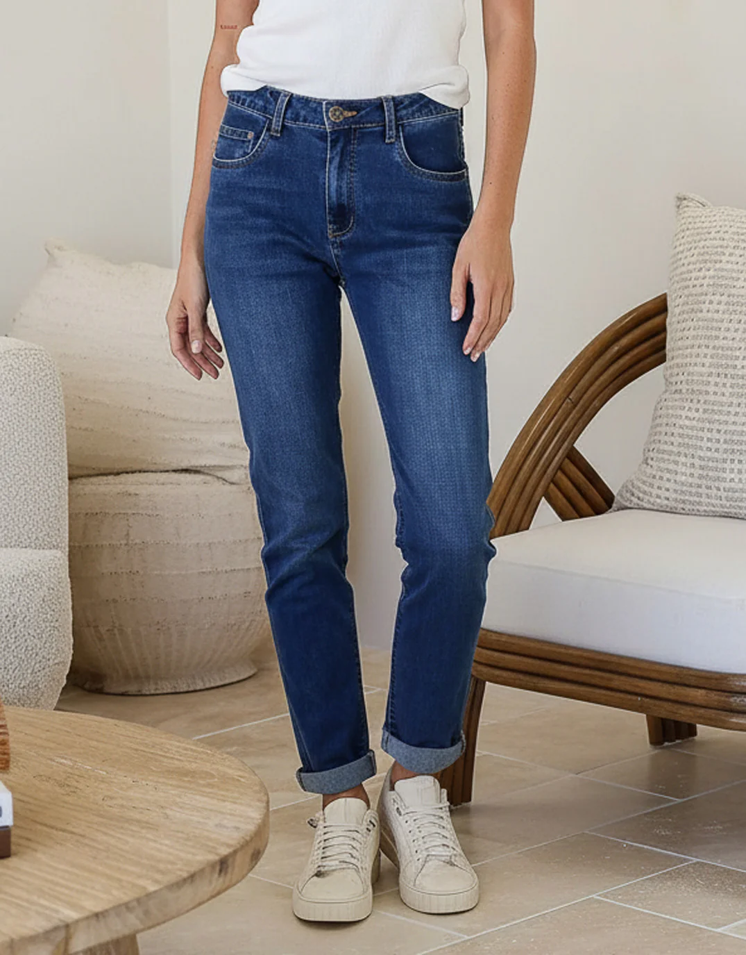Stretch Mom Jean - Dark Blue