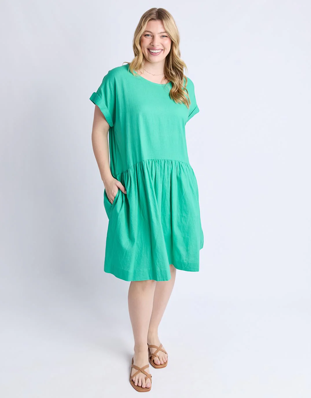 Sunset Hour Solid Dress Dress - Gumdrop Green - Image 3