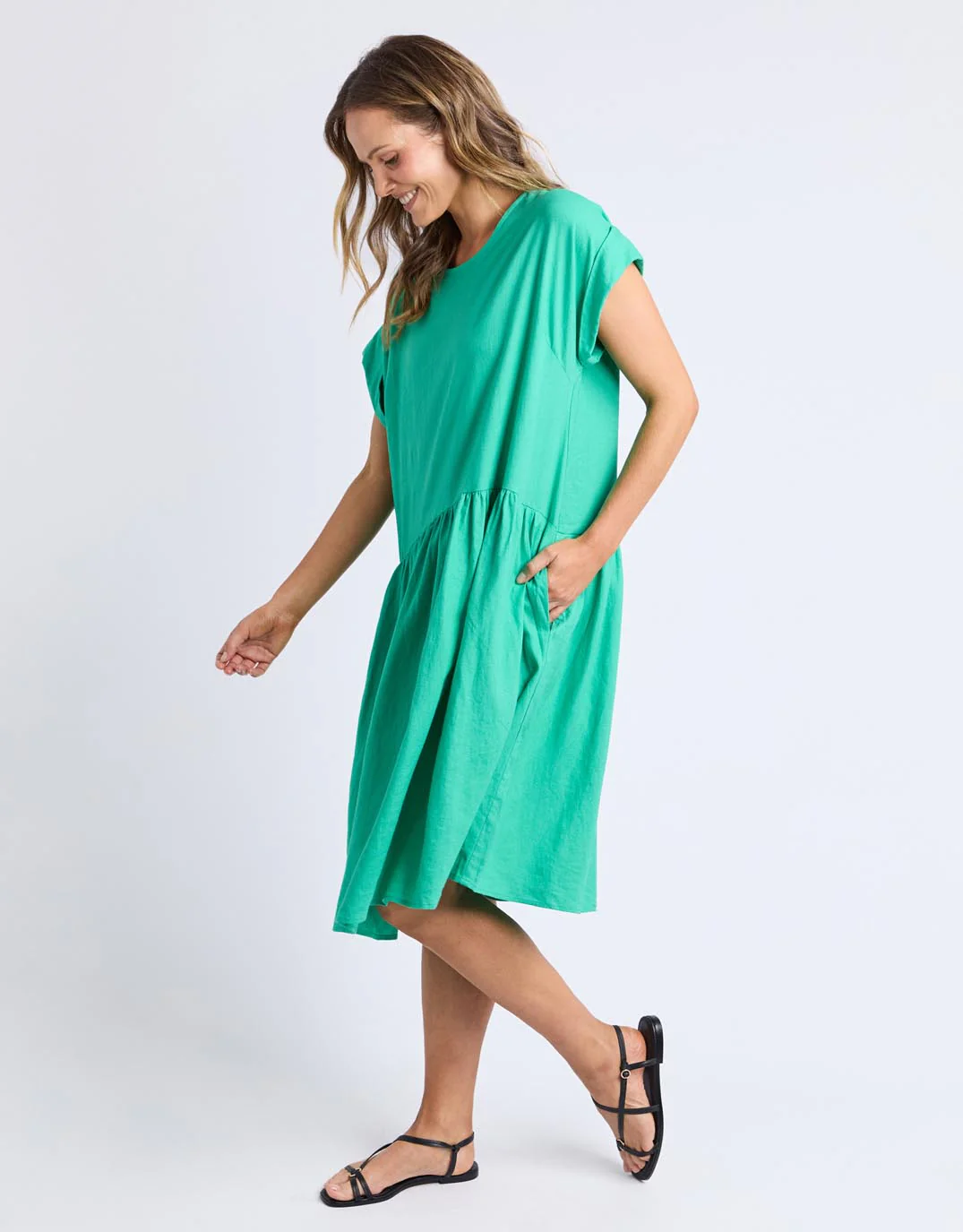 Sunset Hour Solid Dress Dress - Gumdrop Green - Image 4