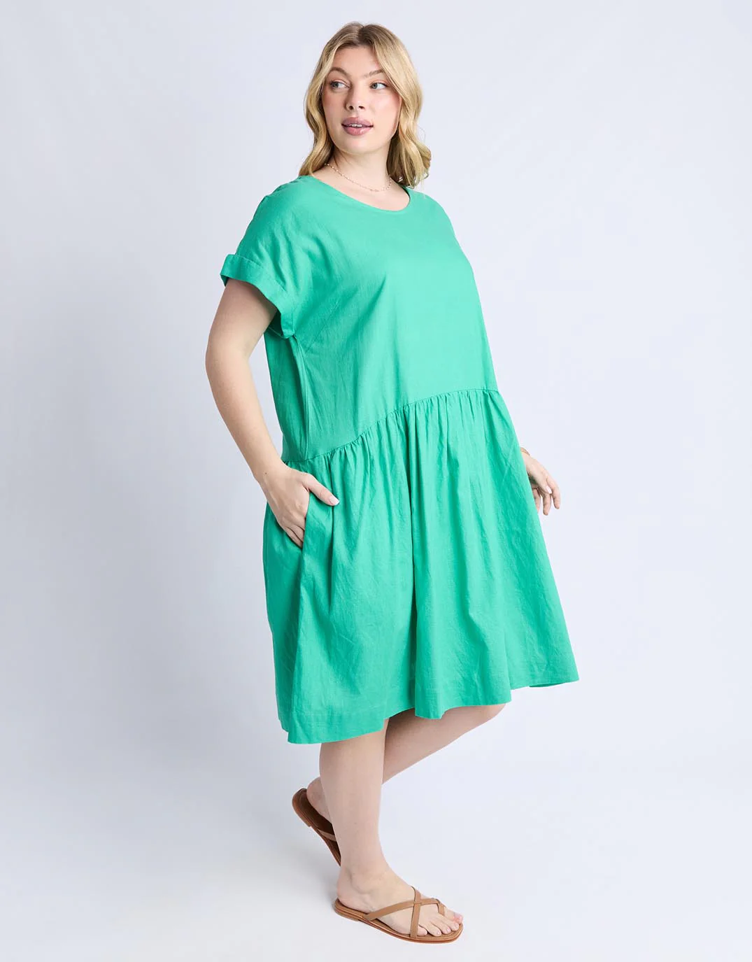 Sunset Hour Solid Dress Dress - Gumdrop Green - Image 5