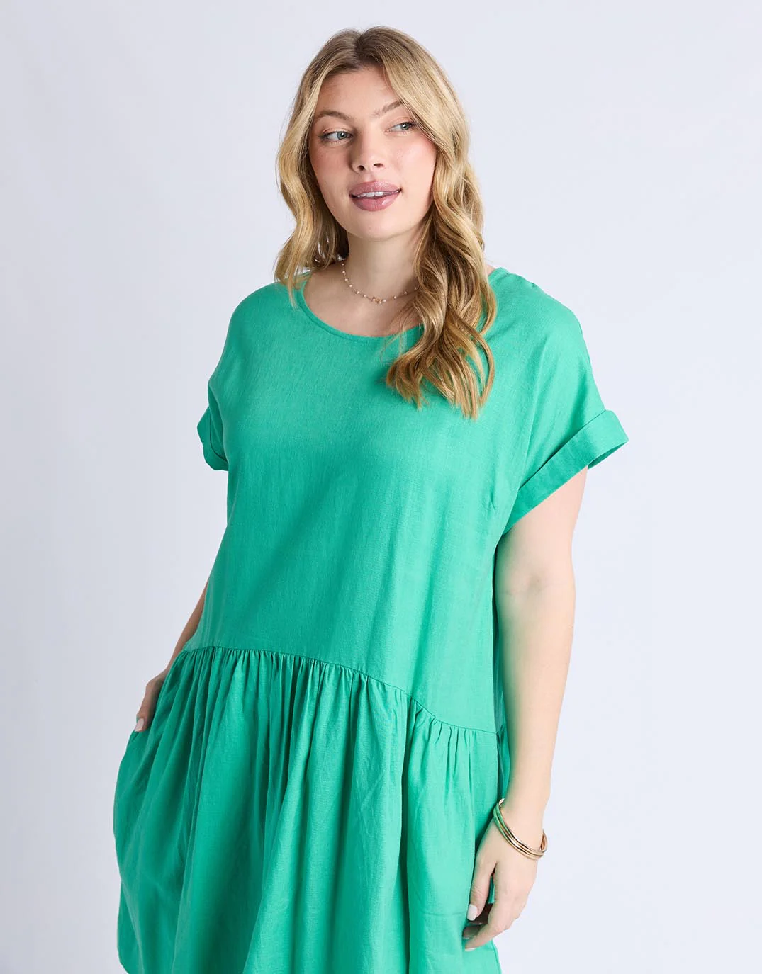 Sunset Hour Solid Dress Dress - Gumdrop Green - Image 7