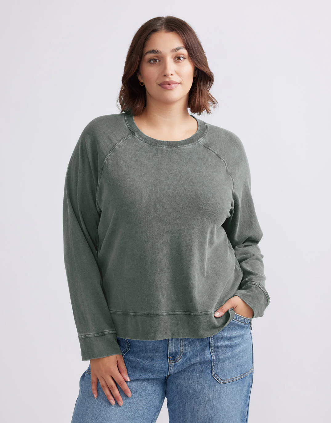 Sunset Throw On Top - Washed Khaki - Image 10