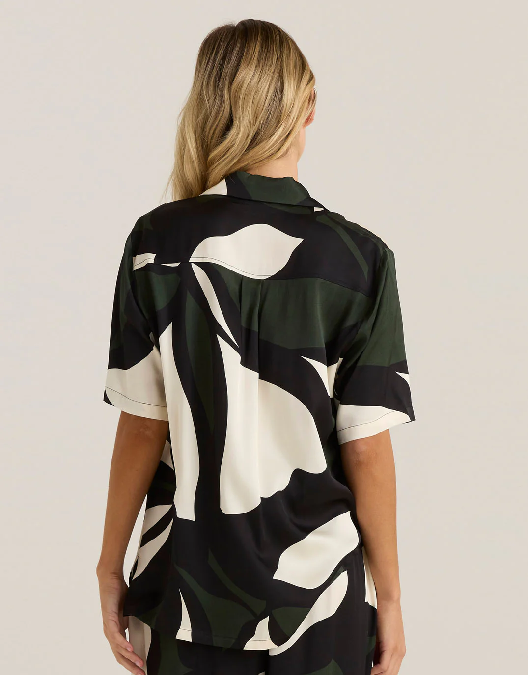 Tarni Satin Shirt - Iris Abstract Print - Image 4