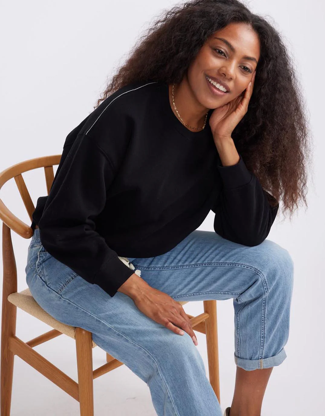 The Monogram Lounger Fleece Crew - Black - Image 13