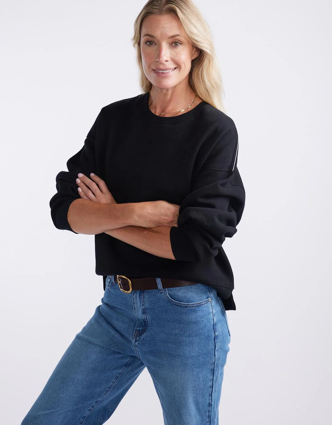 The Monogram Lounger Fleece Crew - Black - Image 5