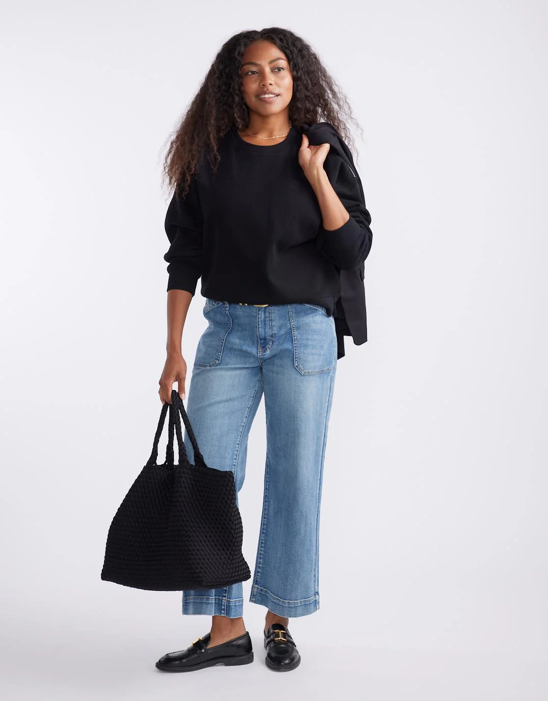 The Monogram Lounger Fleece Crew - Black - Image 7