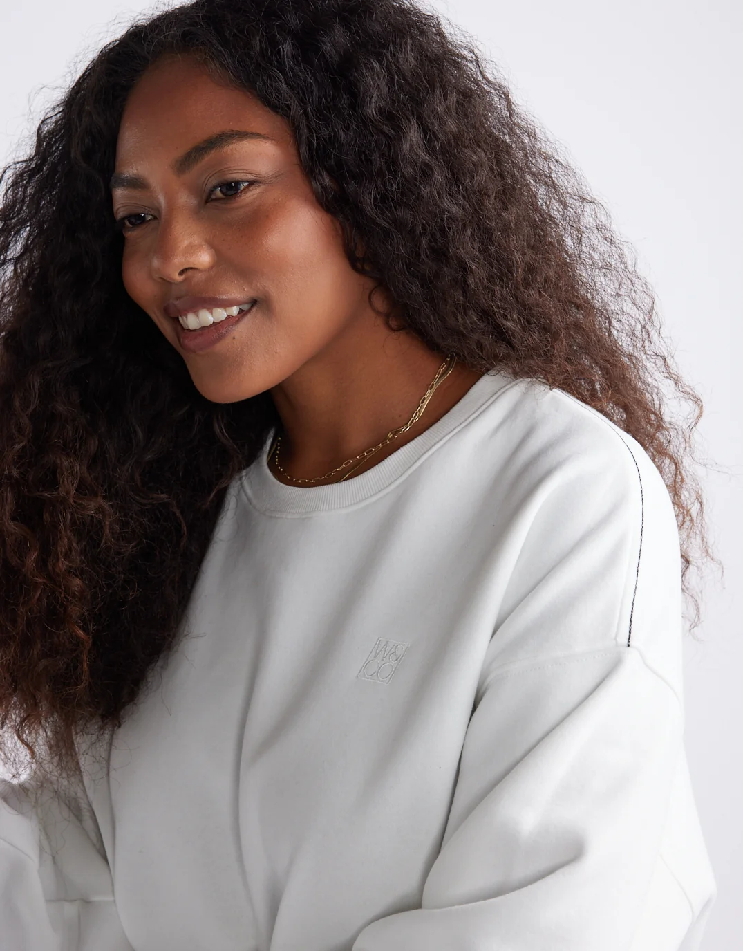 The Monogram Lounger Fleece Crew - White - Image 3