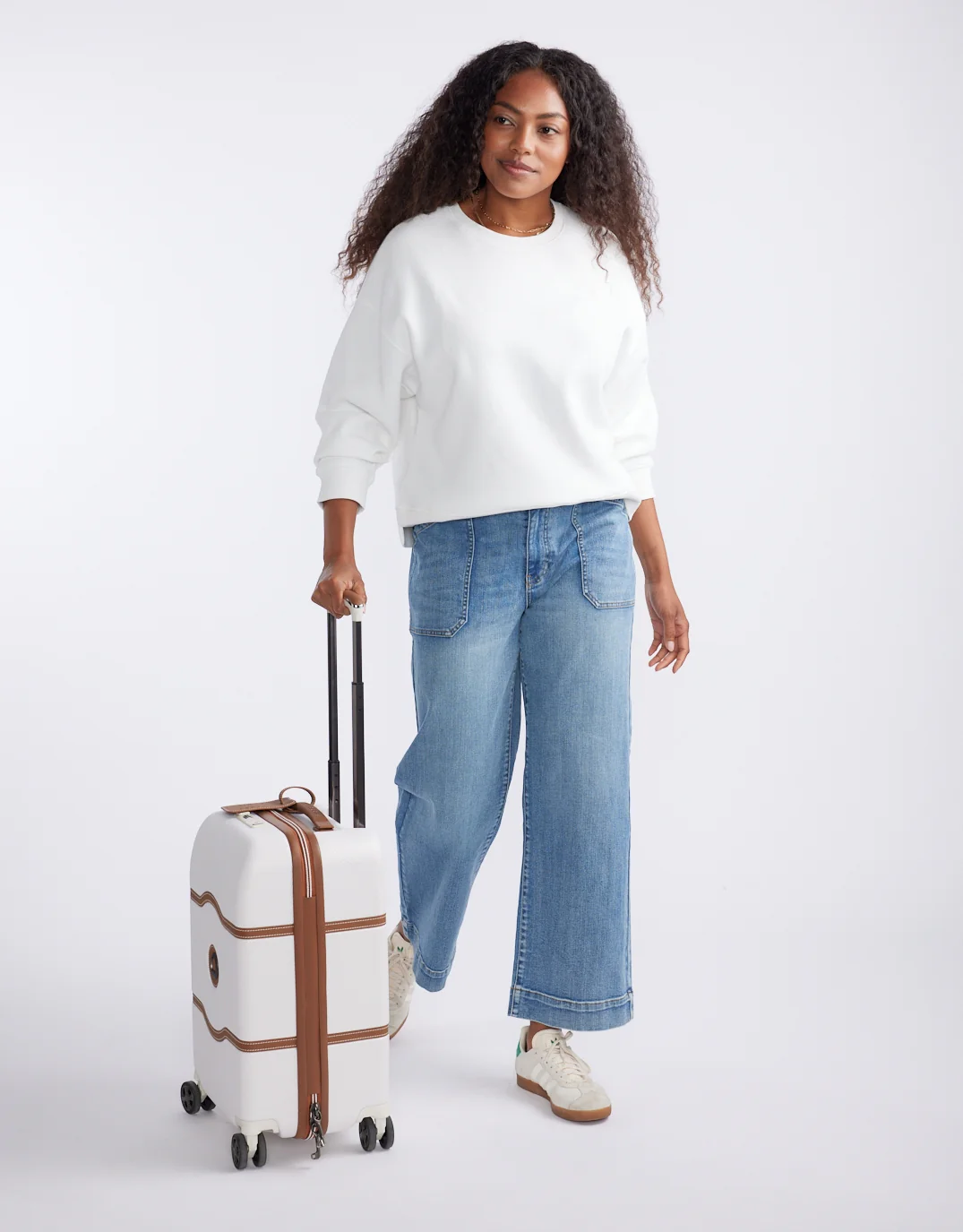 The Monogram Lounger Fleece Crew - White - Image 4