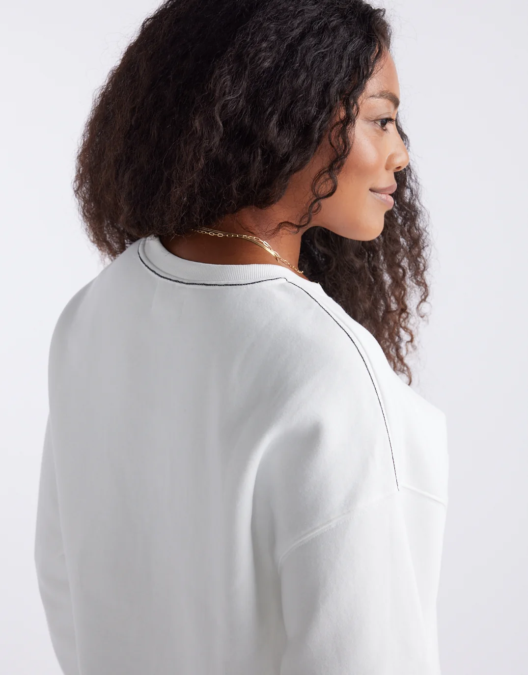 The Monogram Lounger Fleece Crew - White - Image 5