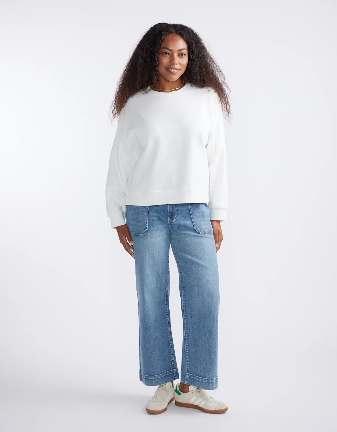 The Monogram Lounger Fleece Crew - White - Image 6