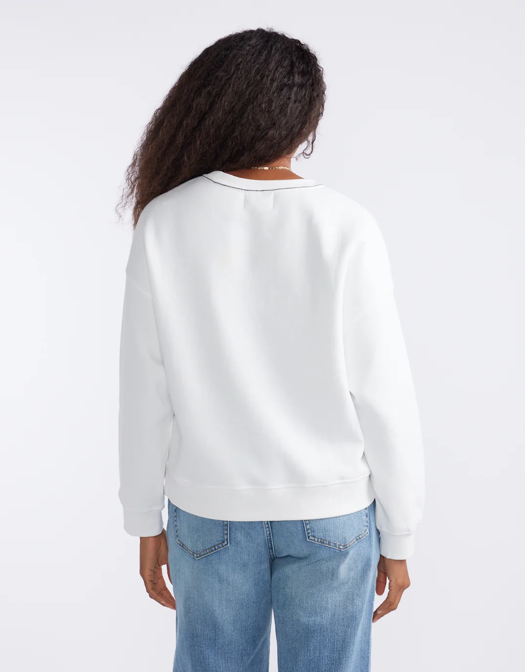 The Monogram Lounger Fleece Crew - White - Image 7