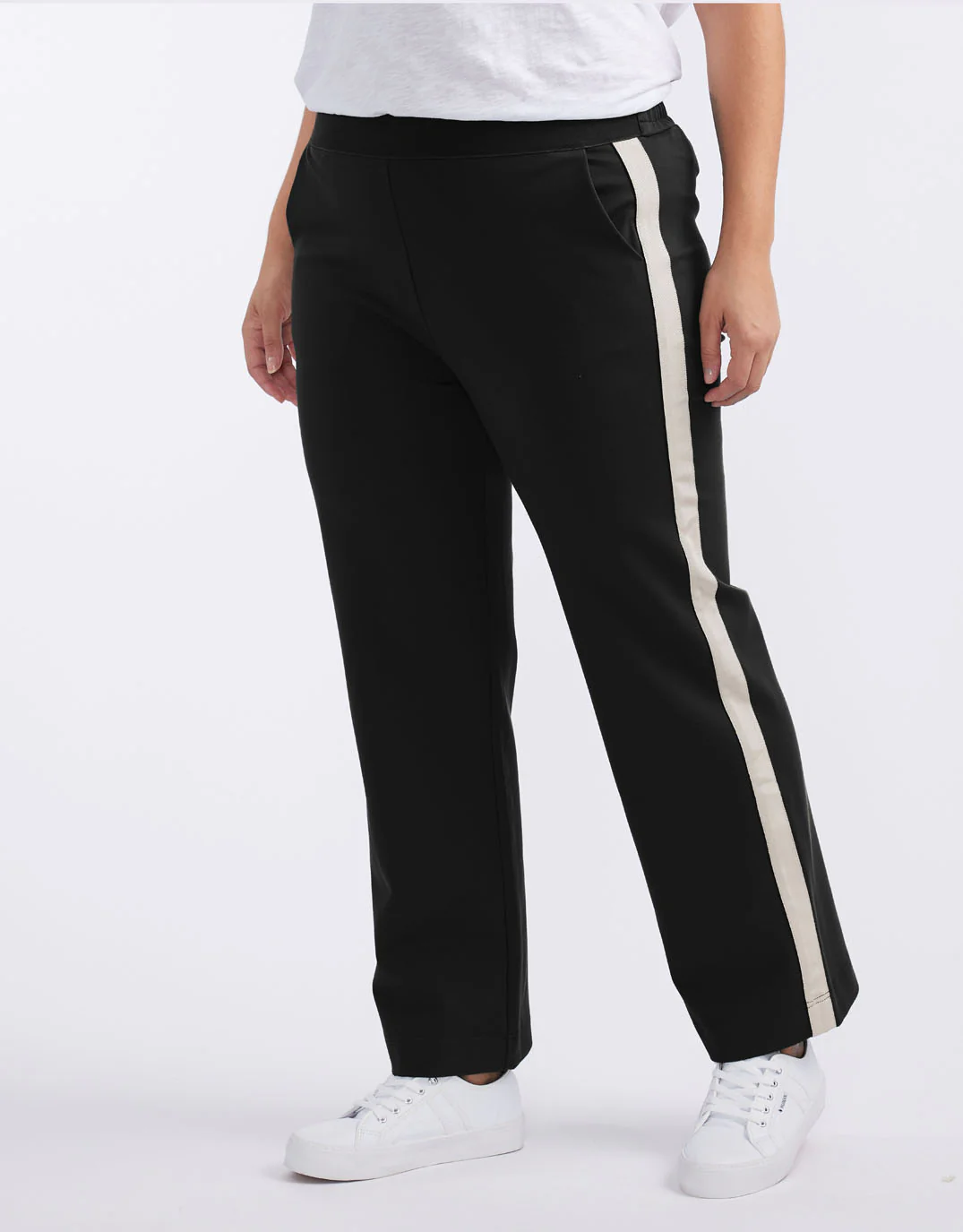 Timeless Straight Leg Ponte Pant - Black/Natural - Image 12