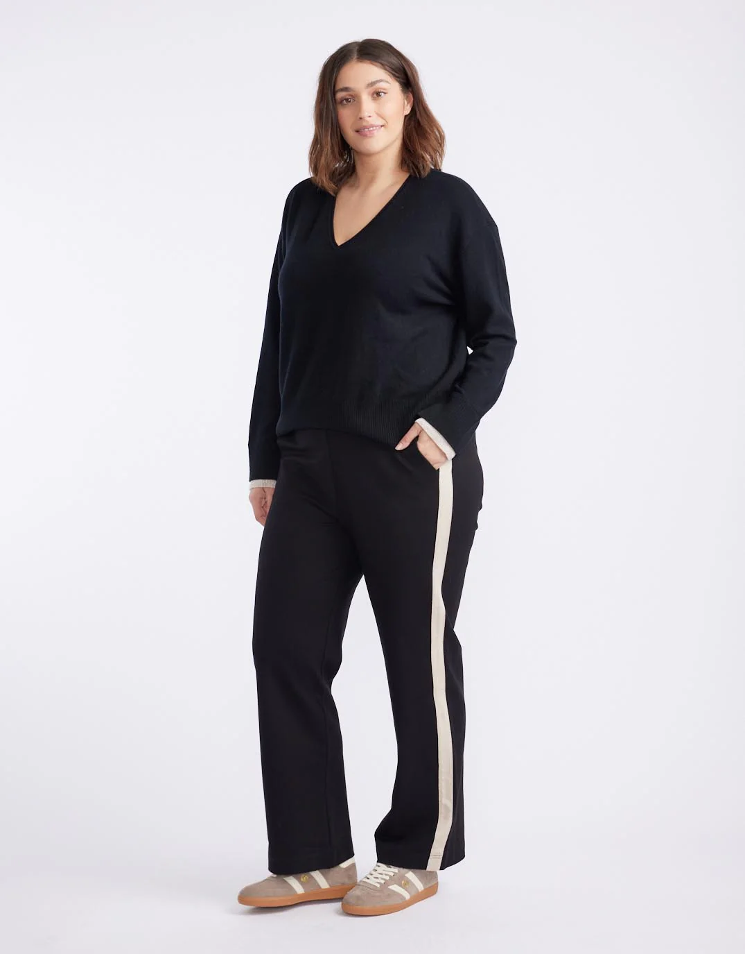 Timeless Straight Leg Ponte Pant - Black/Natural - Image 15
