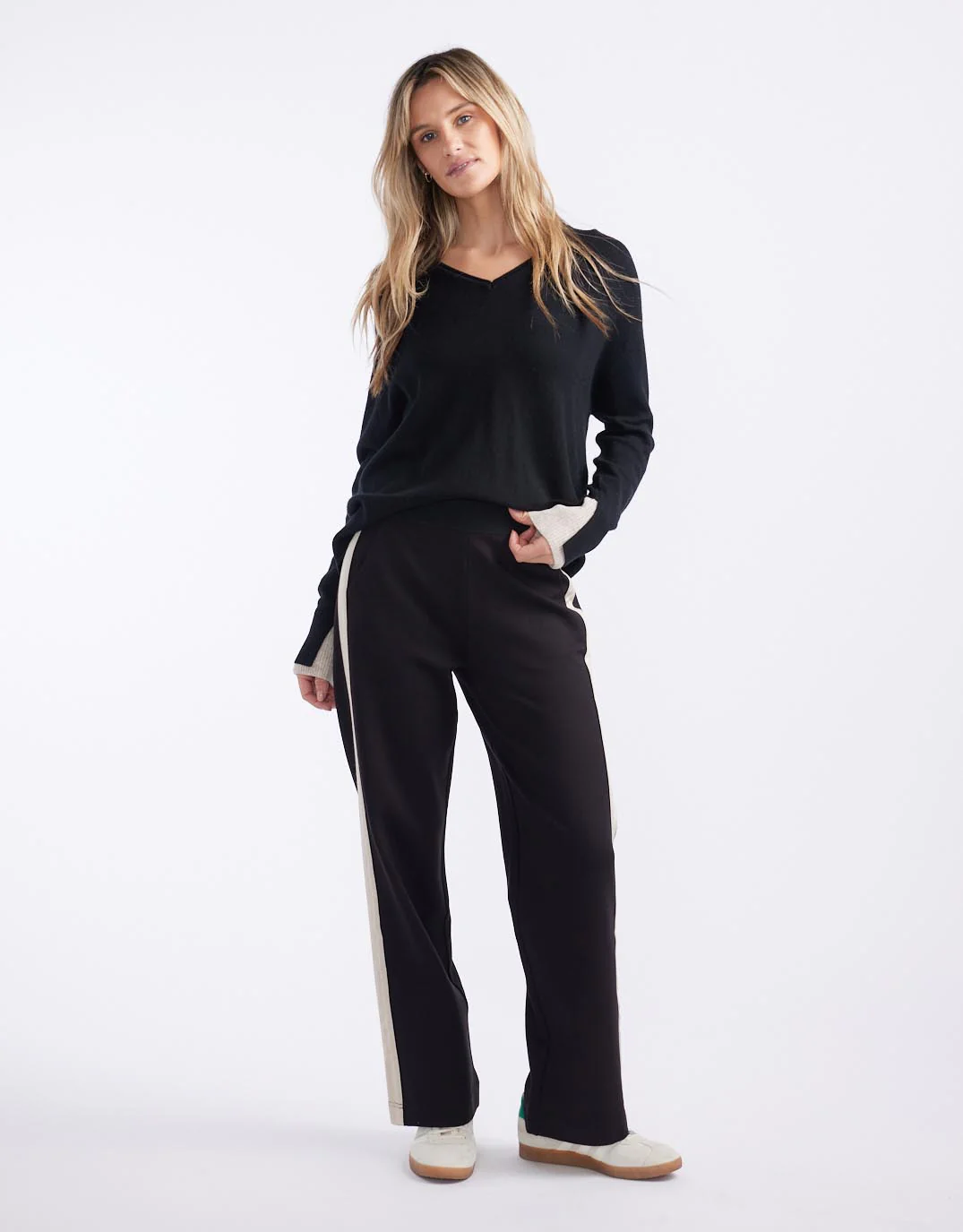 Timeless Straight Leg Ponte Pant - Black/Natural - Image 7