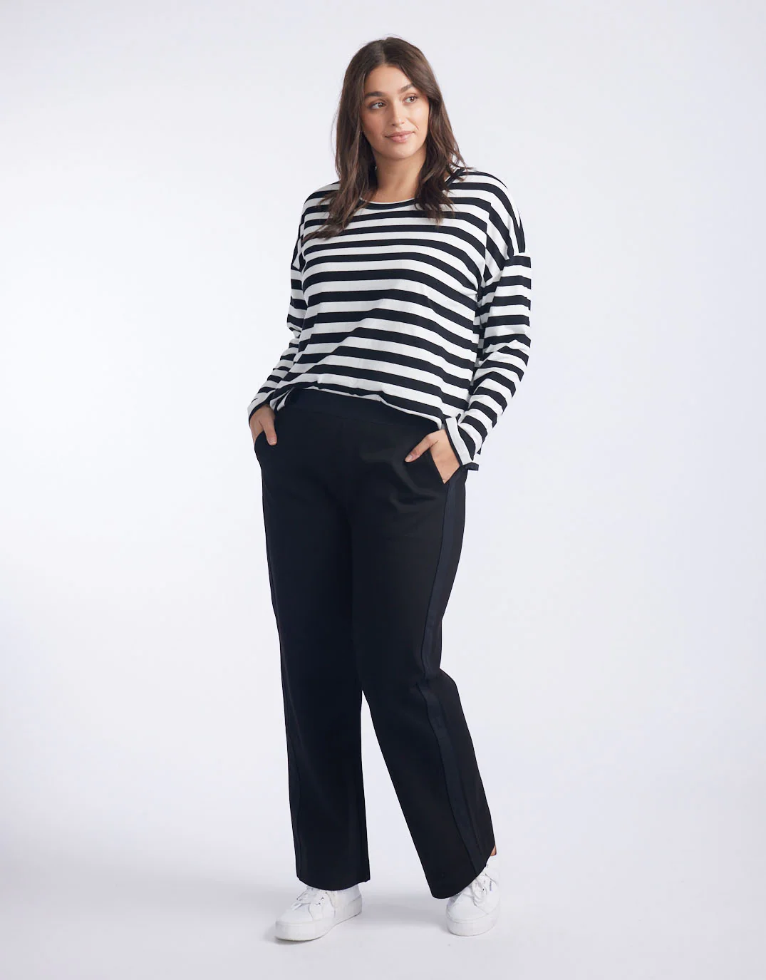 Timeless Straight Leg Ponte Pant - Black On Black - Image 11