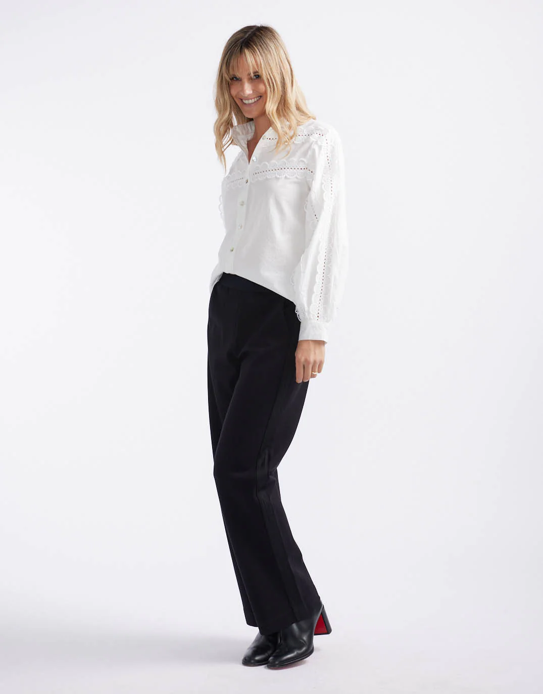 Timeless Straight Leg Ponte Pant - Black On Black - Image 13