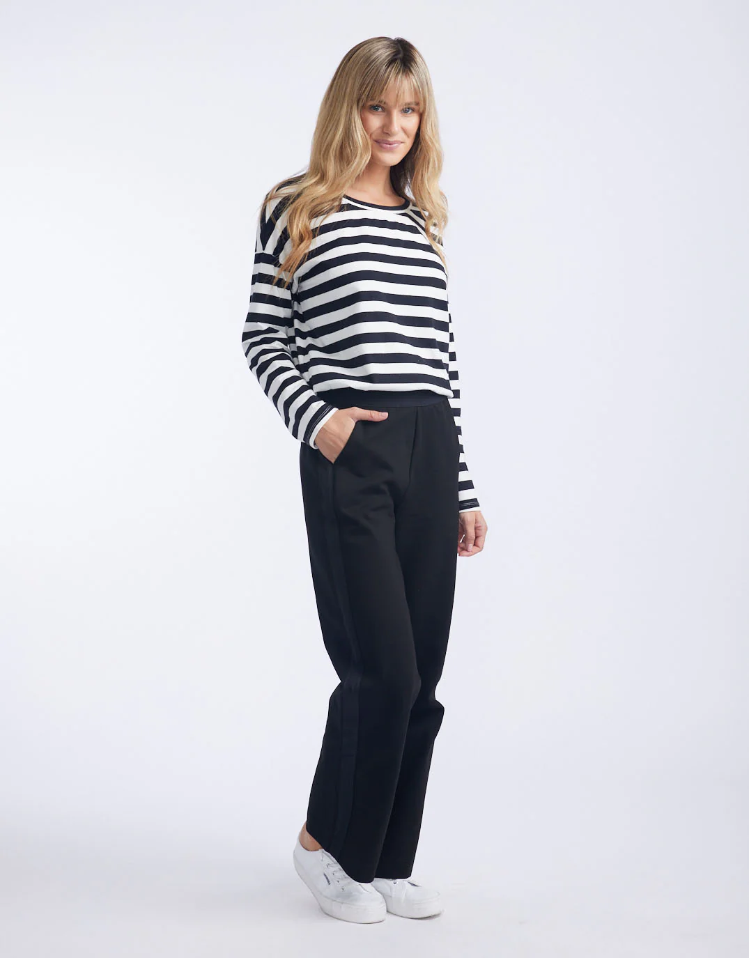 Timeless Straight Leg Ponte Pant - Black On Black - Image 14