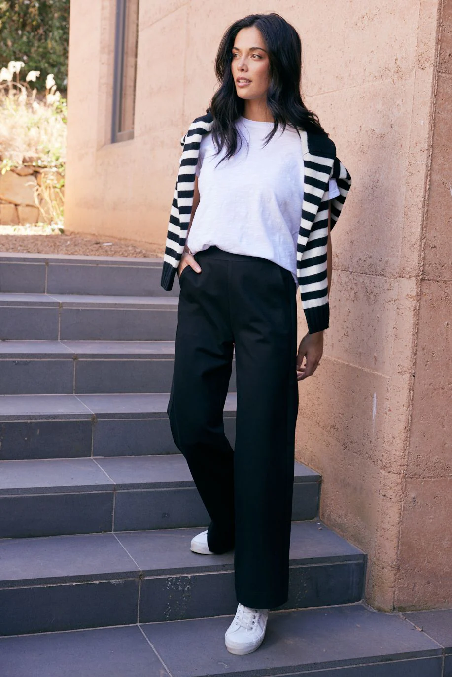 Timeless Straight Leg Ponte Pant - Black On Black - Image 20
