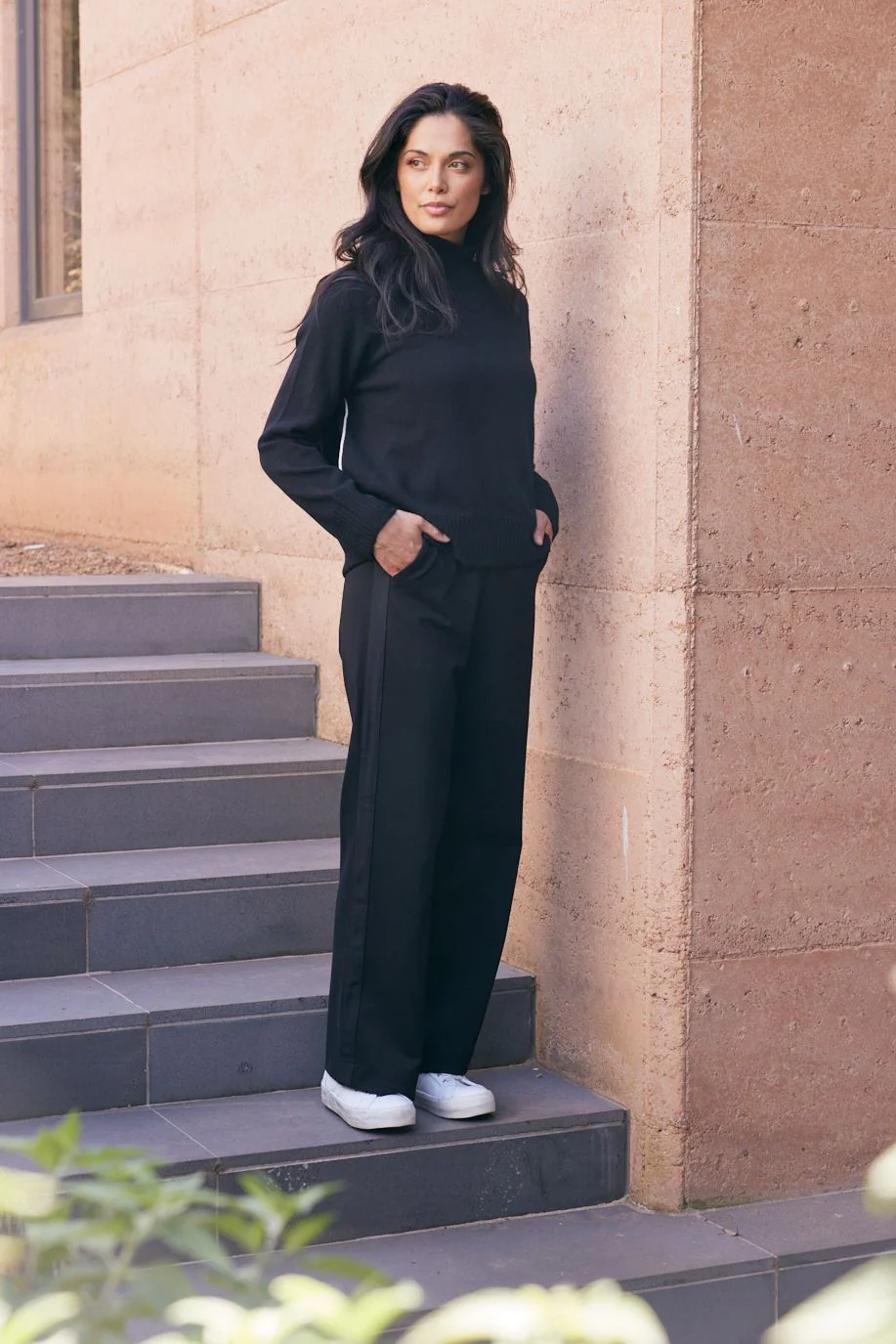 Timeless Straight Leg Ponte Pant - Black On Black - Image 21