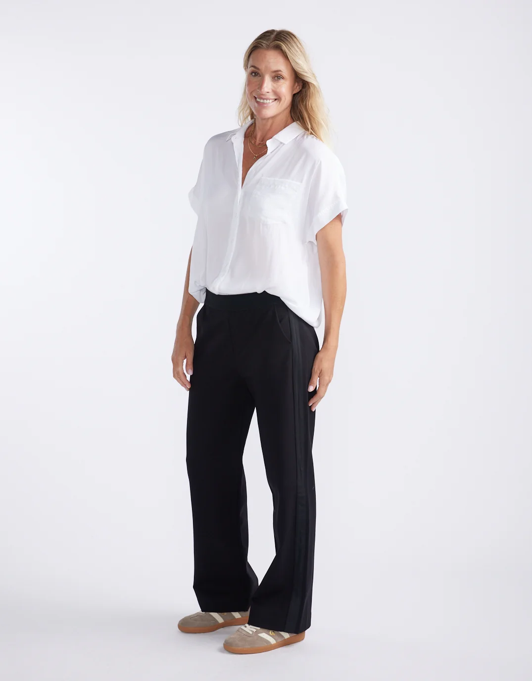Timeless Straight Leg Ponte Pant - Black On Black - Image 4